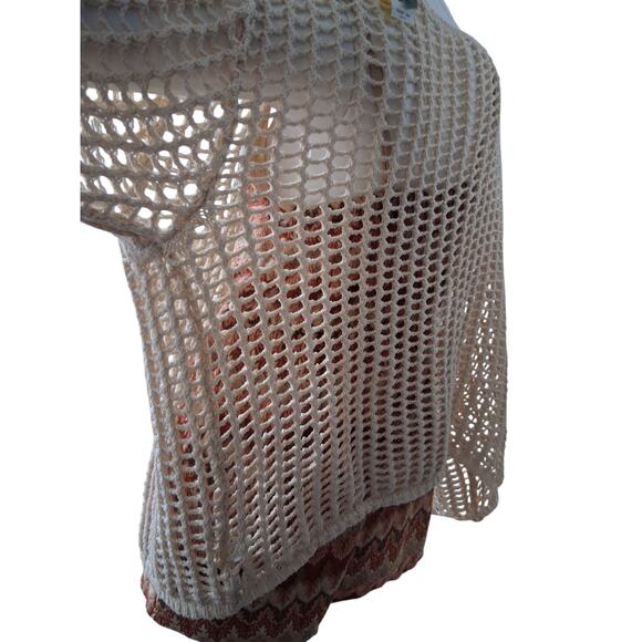 Bibi Crochet Women's Size XL Open Knit Beachy Grungecore Western‎ Boho Cardigan - Picture 4 of 9